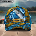 BlueJose Fishing Explosive Water Splash Personalized Name Classic 3D Cap (13 Breeds)