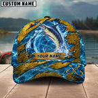 BlueJose Fishing Explosive Water Splash Personalized Name Classic 3D Cap (13 Breeds)