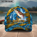 BlueJose Fishing Explosive Water Splash Personalized Name Classic 3D Cap (13 Breeds)