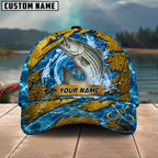 BlueJose Fishing Explosive Water Splash Personalized Name Classic 3D Cap (13 Breeds)
