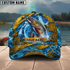 BlueJose Fishing Explosive Water Splash Personalized Name Classic 3D Cap (13 Breeds)