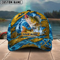 BlueJose Fishing Explosive Water Splash Personalized Name Classic 3D Cap (13 Breeds)