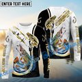 BlueJose Pike Salmon Fishing Black Golden Hook Name & Team Name 3D Shirts