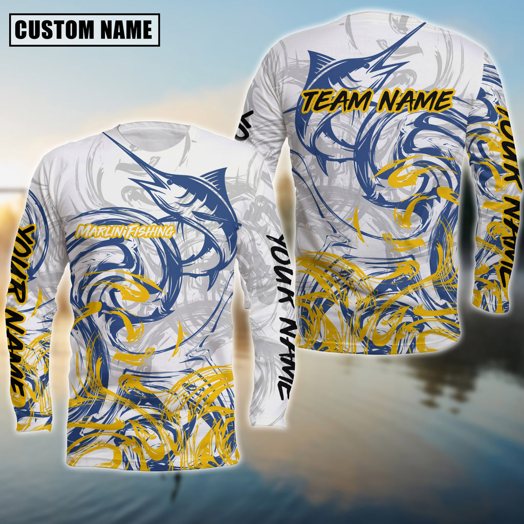 BlueJose Marlin Fishing Deep Sea Trophy Custom Name & Team Name 3D Shirts