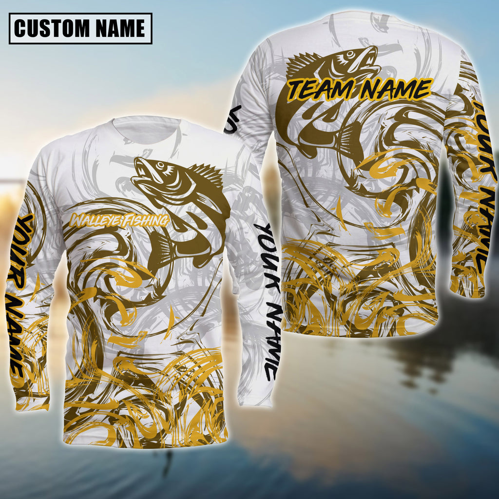BlueJose Walleye Fishing Deep Sea Trophy Custom Name & Team Name 3D Shirts