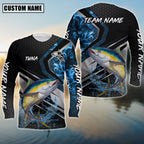 BlueJose Tuna Fishing Smoke Premium Custom Name & Team Name 3D Shirts (2 Colors)