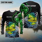 BlueJose Mahi-Mahi Fishing Smoke Premium Custom Name & Team Name 3D Shirts (2 Colors)
