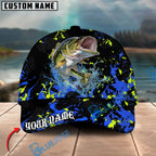 BlueJose Fishing Water Splash Graphic Personalized Cap (13 Breeds)