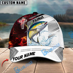 BlueJose Fishing Red Flame With Cross Pattern Personalized Cap (13 Breeds)