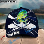 BlueJose Fishing Jersey Navy Pike Water Personalized Cap (13 Breeds)