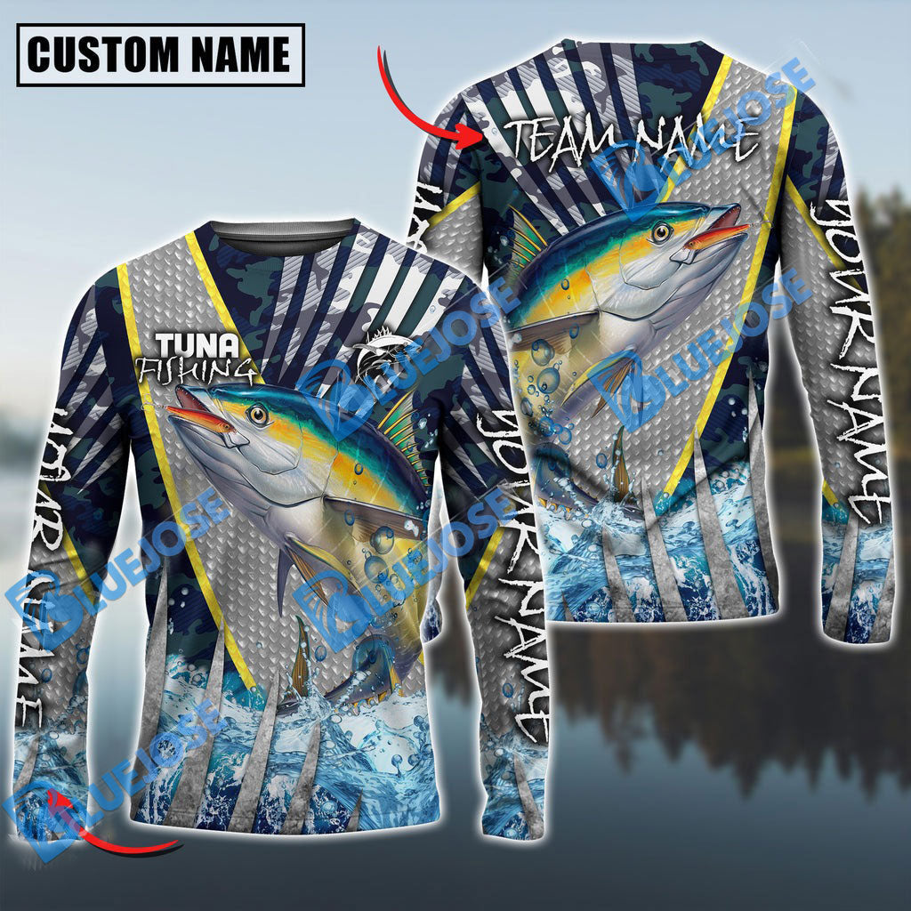 BlueJose Tuna Fishing Cod Water Custom Name & Team Name 3D Shirts