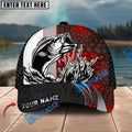 BlueJose Fishing Ocean Predator Splash Red Black Honeycomb Design Personalized Cap (13 Breeds)