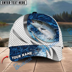 BlueJose Fishing Silver Scale Pattern Realistic Jumping Fish Water Splash Personalized Cap (13 Breeds)