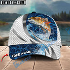 BlueJose Fishing Silver Scale Pattern Realistic Jumping Fish Water Splash Personalized Cap (13 Breeds)