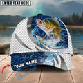 BlueJose Fishing Silver Scale Pattern Realistic Jumping Fish Water Splash Personalized Cap (13 Breeds)