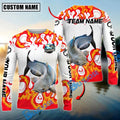 BlueJose Catfish Fishing Burning White Custom Name & Team Name 3D Shirts