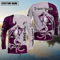 BlueJose Bass Fishing Breast Cancer Ribbon Pink Camo Custom Name & Team Name 3D Shirts