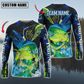 BlueJose Mahi-mahi Fishing Tailored Tides Pattern Custom Name & Team Name Shirts