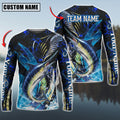 BlueJose Marlin Fishing Tailored Tides Pattern Custom Name & Team Name Shirts