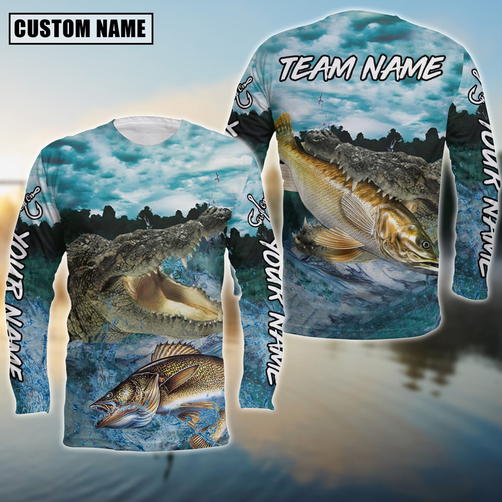 BlueJose Walleye Fishing Predator'S Grip Angler Custom Name & Team Name 3D Shirts