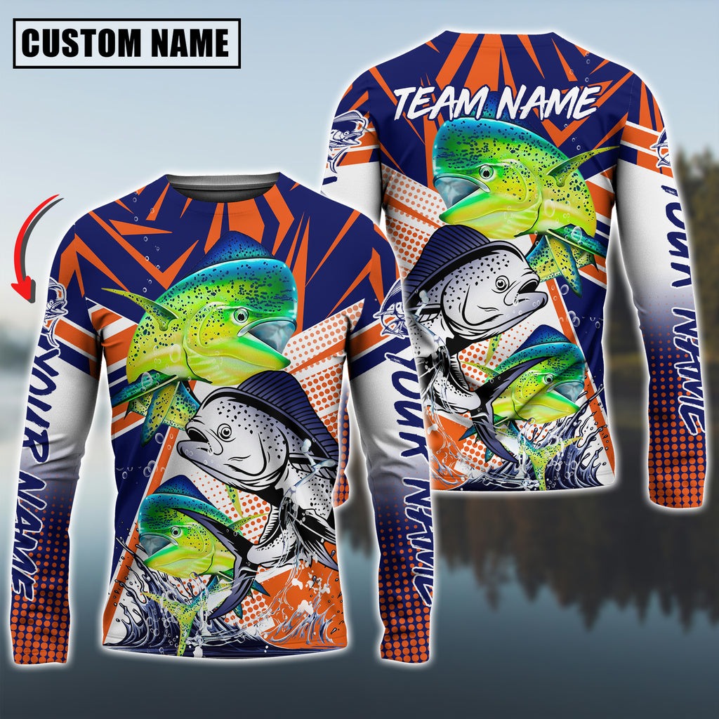 BlueJose Mahi-Mahi Fishing Ocean Hunter Custom Name & Team Name Shirts