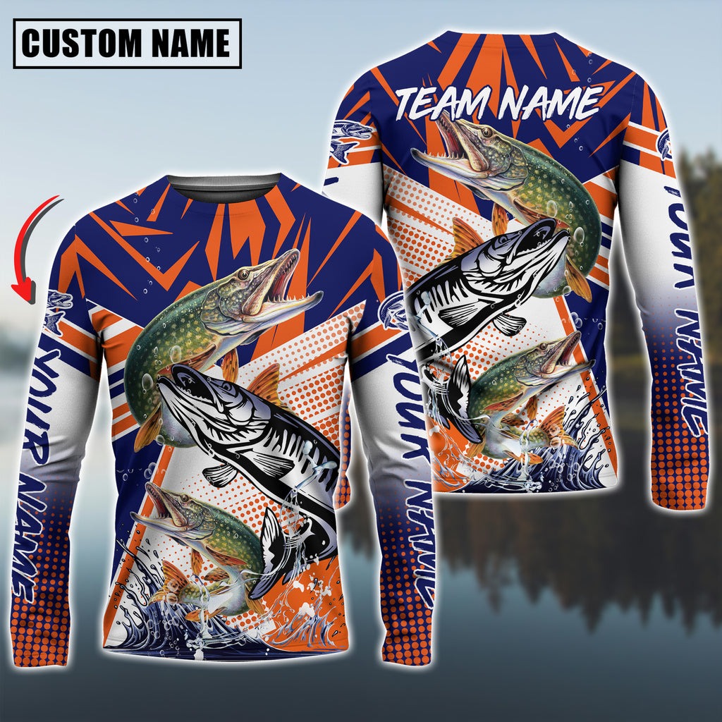 BlueJose Pike Fishing Ocean Hunter Custom Name & Team Name Shirts