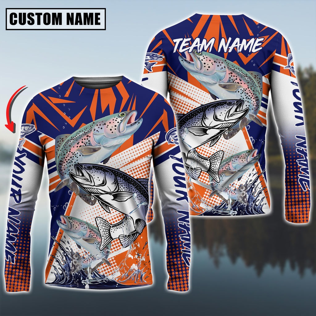 BlueJose Salmon Fishing Ocean Hunter Custom Name & Team Name Shirts