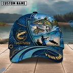 BlueJose Fishing Deep Blue Ocean Patch Personalized Name Classic 3D Cap Personalized Cap (13 Breeds)