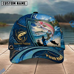BlueJose Fishing Deep Blue Ocean Patch Personalized Name Classic 3D Cap Personalized Cap (13 Breeds)