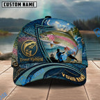 BlueJose Fishing Deep Blue Ocean Patch Personalized Name Classic 3D Cap Personalized Cap (13 Breeds)