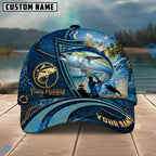 BlueJose Fishing Deep Blue Ocean Patch Personalized Name Classic 3D Cap Personalized Cap (13 Breeds)