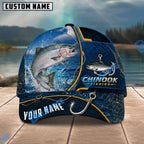 BlueJose Fishing Navy Bright Hook Personalized Name Classic 3D Cap Personalized Cap (13 Breeds)