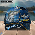 BlueJose Fishing Navy Bright Hook Personalized Name Classic 3D Cap Personalized Cap (13 Breeds)