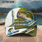 BlueJose Fishing White Multi Line Pattern Personalized Name Classic 3D Cap Personalized Cap (13 Breeds)