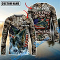 BlueJose Catfish Fishing Patriotic Camo Live Free Custom Name & Team Name 3D Shirts