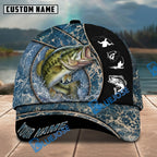 BlueJose Fishing Blue Marble Splash Design Personalized Name Classic 3D Cap Personalized Cap (13 Breeds)