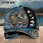BlueJose Fishing Blue Marble Splash Design Personalized Name Classic 3D Cap Personalized Cap (13 Breeds)