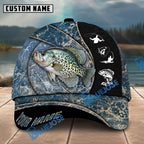 BlueJose Fishing Blue Marble Splash Design Personalized Name Classic 3D Cap Personalized Cap (13 Breeds)