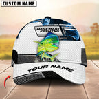 BlueJose Fishing Blue Smoke Hexagon Pattern Personalized Cap (12 Breeds)