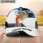 BlueJose Fishing Blue Smoke Hexagon Pattern Personalized Cap (12 Breeds)