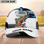 BlueJose Fishing Blue Smoke Hexagon Pattern Personalized Cap (12 Breeds)