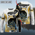 BlueJose Catfish Fishing Angler Gold White Custom Name & Team Name 3D Shirts