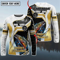 BlueJose Trout Fishing Angler Gold White Custom Name & Team Name 3D Shirts