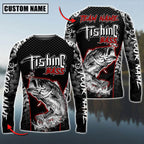 BlueJose Bass Fishing Aggressive Red Splash Camo Pattern Sport Custom Name & Team Name 3D Shirts
