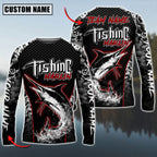 BlueJose Marlin Fishing Aggressive Red Splash Camo Pattern Sport Custom Name & Team Name 3D Shirts