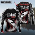 BlueJose Tuna Fishing Aggressive Red Splash Camo Pattern Sport Custom Name & Team Name 3D Shirts