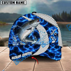 BlueJose Fishing Electric Water Hexagon Personalized Name Classic 3D Cap Personalized Cap (13 Breeds)