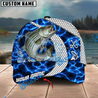 BlueJose Fishing Electric Water Hexagon Personalized Name Classic 3D Cap Personalized Cap (13 Breeds)