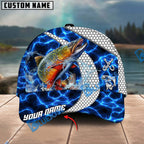 BlueJose Fishing Electric Water Hexagon Personalized Name Classic 3D Cap Personalized Cap (13 Breeds)