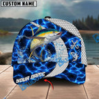 BlueJose Fishing Electric Water Hexagon Personalized Name Classic 3D Cap Personalized Cap (13 Breeds)